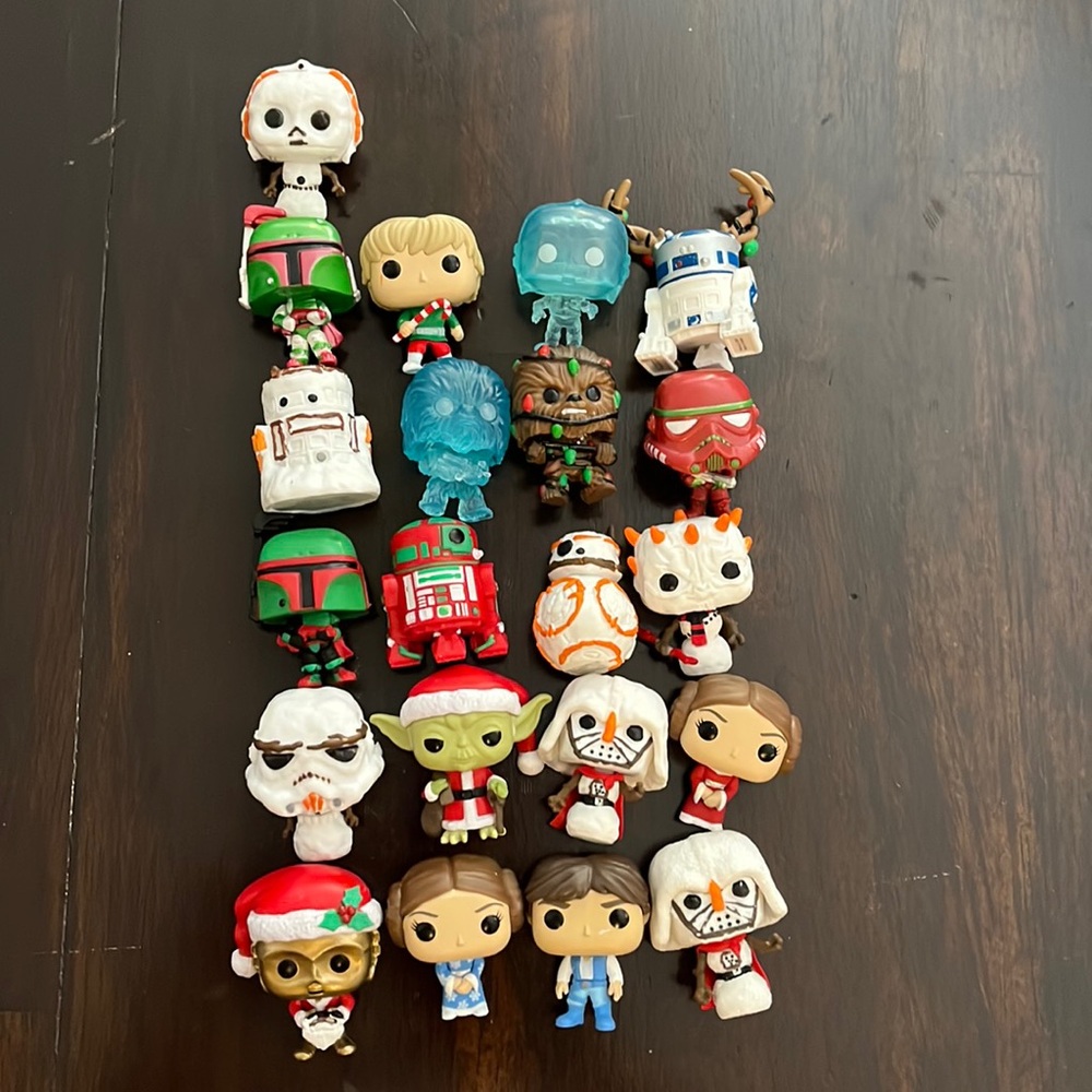 Used Funko Pop Pint Size Star Wars Christmas. Lot of 21.